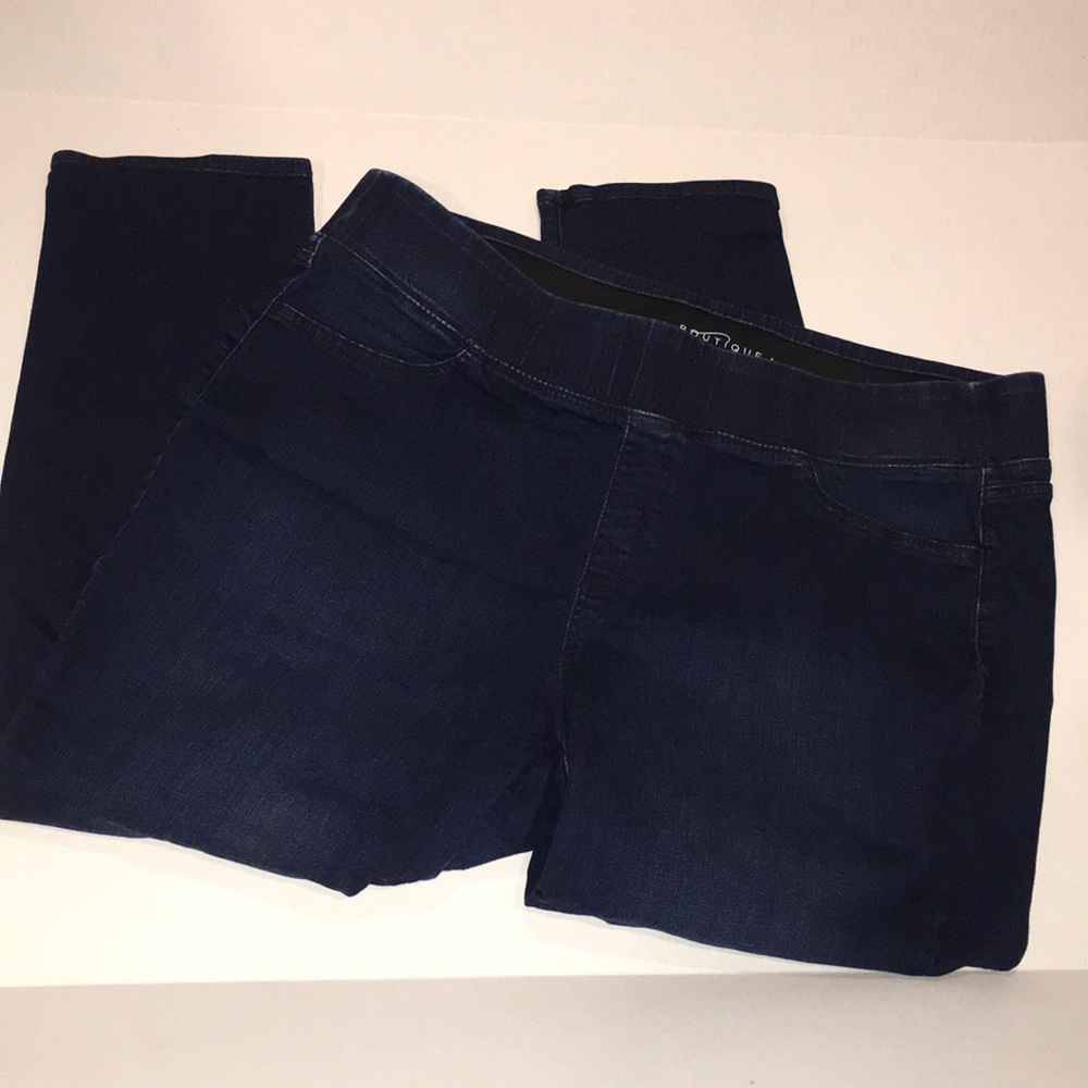 Boutique Pull-On Jeggings | Size 24W | Dark Wash Stretch Denim